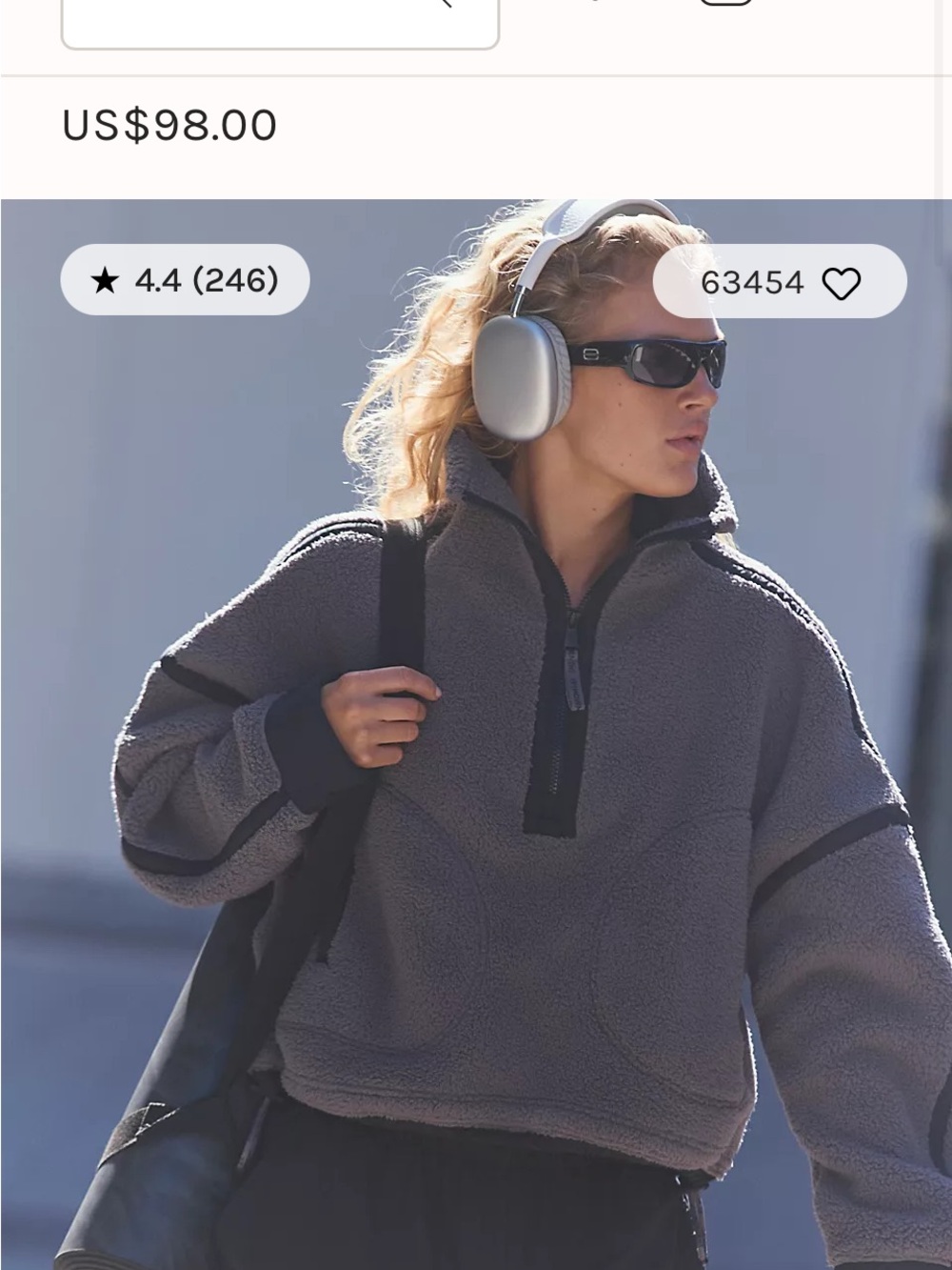 Free People Mountain High Half-Zip Fleece (worn only in photo)
